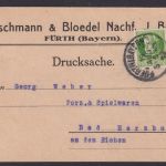 Altdeutschland Bayern Fürth Reklame Meß Anzeige Fleischmann & Bloedel Berlin n.