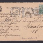Deutsches Reich Fahnenstempel Hamburg D.R. auf Tucks Künstler Ansichtskarte hand