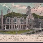 Deutsches Reich Fahnenstempel Mannheim Posthorn auf Ansichtskarte Rosengarten