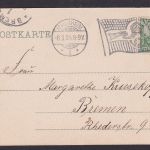 Deutsches Reich Fahnenstempel Mannheim Posthorn auf Ansichtskarte Rosengarten