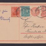 Bahnpost Deutsches Reich Ganzsache Postreiter + ZuF Germania + Ziffer Hamburg