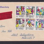 DDR Eilboten Brief 1801-1806 Märchen Schneekönigen Kleinbogen Dresden nach