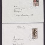 DDR Brief 2697-2698 Buchkunst Ausstellung 4 Belege Varianten Zusammendruck