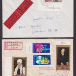 DDR Brief 10 Belege mit Rand und Druckvermerken dabei Bogenecken Eilbrief etc.