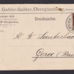 Obergrünzburg Altdeutschland Bayern Allgäu EF 3 Pfg Luitpold Drucksache Vordruck