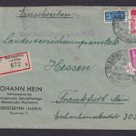 Bizone R Brief MIF Bauten Landpoststempoel Gerstedten über Bad Homburg nach