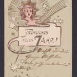 Ansichtskarte Jugendstil Art Nouveau Neujahr Künstlerkarte Prägekarte