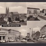 Ansichtskarte Halberstadt Sachsen Anhalt Dom Bahnhof Weingarten Breiter Weg n.