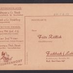 Bestellkarte Reklame Türkenkost Tabakwaren Firma Fritz Züllich Fachbach Lahn