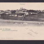 Ansichtskarte Hosingen Luxemburg nach Paris Frankreich mit Portomarke Nachgebühr