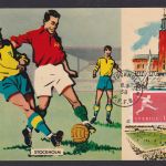 Sport Fußball WM Weltmeisterschaft Schweden tolle Künstler Maximumkarte MK 1958
