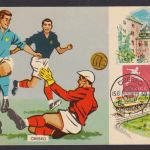 Sport Fußball WM Weltmeisterschaft Schweden tolle Künstler Maximumkarte MK 1958