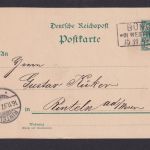 Bünde NRW R3 Westfalen Deutsches Reich Reichspost Ganzsache n Rinteln 15.11.1897