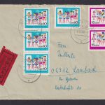 Briefmarken DDR Eilboten Brief MIF 1432-1433 Pioniere Thälmann Annaburg via