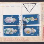 Druckvermerk Briefmarken DDR Zusammendrucke R Brief Meissner Porzellan mit