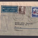 Flugpost DDR Leipzig Mockau Bern Schweiz attr Frankatur MIF SBZ Persönlichkeiten