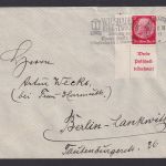 Deutsches Reich Brief Zusammendruck Eckrand Hindenburg Wiesbaden