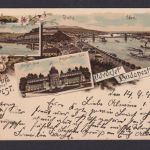 Ansichtskarte Budapest Ungarn Margarethen Bad Blocksberg Donau Fluss Brücke