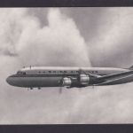 Schweiz Flugpost Ansichtskarte Swissairlines Transatlantic DC 6B inter. Foto AK