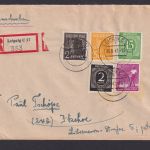 Briefmarken All. Besetzung Gemeinschaft R Brief MIF Leipzig Itzehoe 30.6.1947