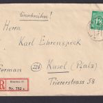 Briefmarken All. Besetzung Gemeinschaft R-Brief apptierter Stempel München 1947