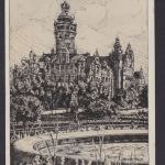 Ansichtskarte Leipzig Federzeichnung SST Messe All. Besetzung Gemeinschaft