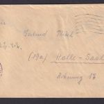 Briefmarken All. Besetzung Gemeinschaft Zensur Brief EF 24 Pfg. Lübeck Halle