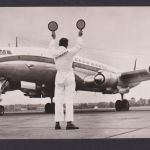 Flugpost Ansichtskarte Lufthansa Super G Constellation Flugzeug