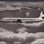 Flugpost air mail Ansichtskarte KLM Douglas DC 7C Niederlande Reklame Werbung