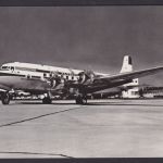 Flugpost airmail Ansichtskarte KLM Flugzeug Douglas DC 6B Niederlande