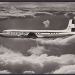 Flugpost air mail Ansichtskarte KLM Flugzeug Douglas DC 7C Niederlande