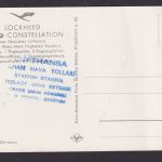 Flugpost Ansichtskarte Lufthansa Lockheed Super G Contellation Rhein Main