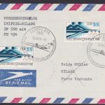 DDR Flugpost 25 Pfg. Olympia Leipzig BPA Sonderflugverkehr Herbstmesse Mailand