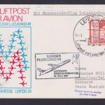 DDR Flugpost EF 1899 Aufbau Leipzig BPA Messe Sonderflug Brüssel Belgien