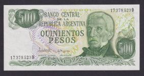 Banknote Geldschein Argentinien Südamerika 500 Pesos Top Erhaltung UNC