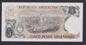 Banknote Geldschein Argentinien Südamerika 5 Pesos Top Erhaltung UNC
