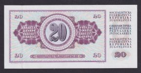 Banknote Geldschein Jugoslawien Europa 20 Dinar Top-Erhaltung
