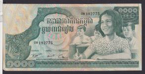 Banknote Geldschein Kambotscha 1000 Riels Übersee Asien Top-Erhaltung