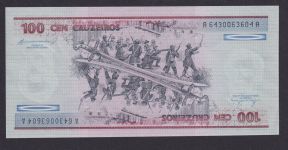 Banknoten Geldscheine Brasilien Südamerika 100 Cruzeiro unc.