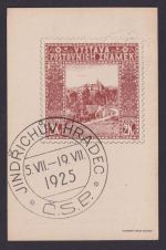 Tschechien Jindřichův Hradec Sonderkarte Philatelie Abbildung Briefmarke 1925