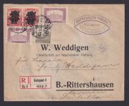 Briefmarken Ungarn R Brief Budapest Wuppertal Barmen Rittershausen 26.3.1920