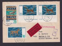 Bahnpost Eilboten Brief DDR Druckvermerk Burg Spreewald Berlin Görlitz via