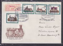 DDR Brief Einschreibemarke 50 Pf SST Berlin Burgen Hamburg + Einlieferungszettel
