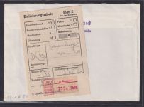 Sonder R-Zettel 50 Pfg. Gebühr bezahlt DDR R - Brief Rostock EF 35 Pfg plus Ein-