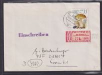 Sonder R-Zettel 50 Pfg. Gebühr bezahlt DDR R - Brief Rostock EF 35 Pfg plus Ein-