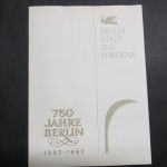 DDR 750 Jahre Berlin Stadt des Friedens selt. Falt - Gedenkblatt Marken + Blocks