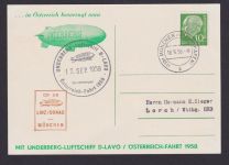 Reklame Underberg Zeppelin Sport Wintersport Flugpost Brief Air Mail Österreich