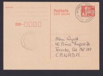 Briefmarken DDR Ganzsache P 87 I Sassnitz Trelleborg Schweden Toronto Kanada