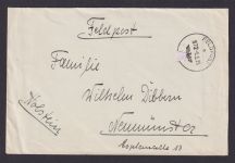 Besetzung Polen Generalgouvernement Feldpost Brief Hamburg Neumünster Holstein