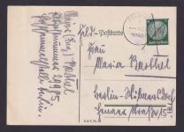 Besetzung Polen Generalgouvernement Feldpost Postkarte stummer K1 nach Berlin